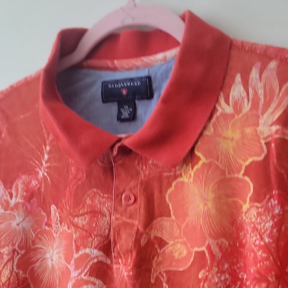 Saddlebred Orange and White Hawaiian Polo Shirt - Picture 7 of 13